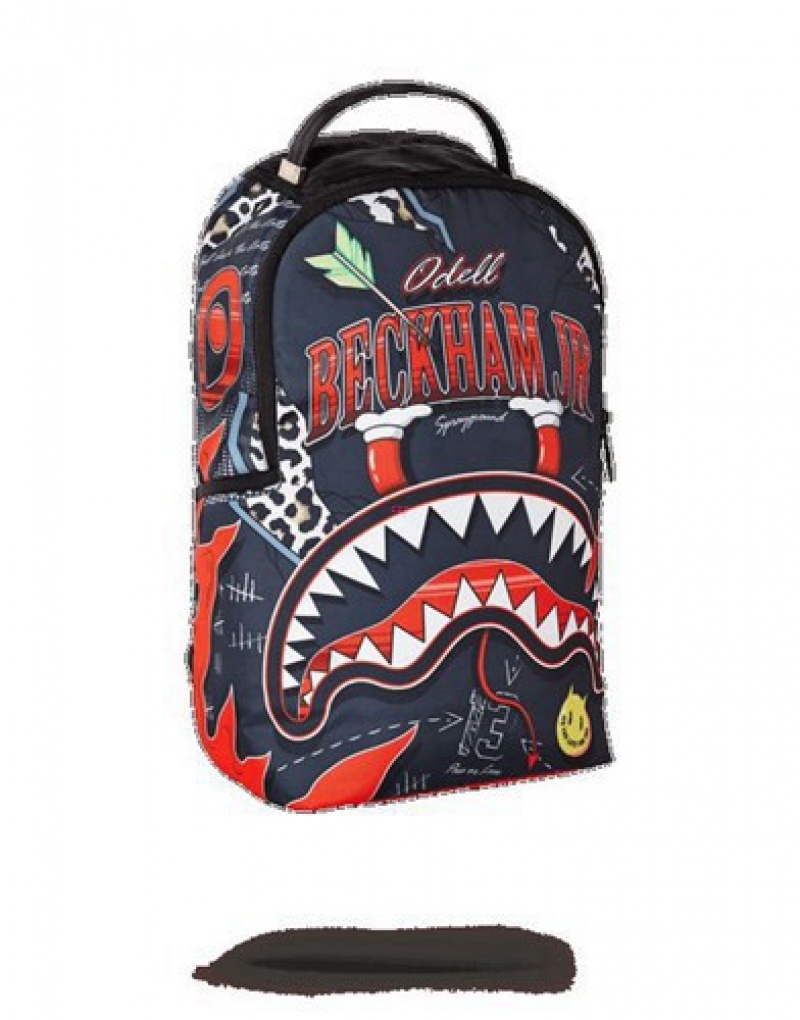 Black Sprayground Odell Beckham Jr Mayhem Shark Backpacks | 97405-HWLV