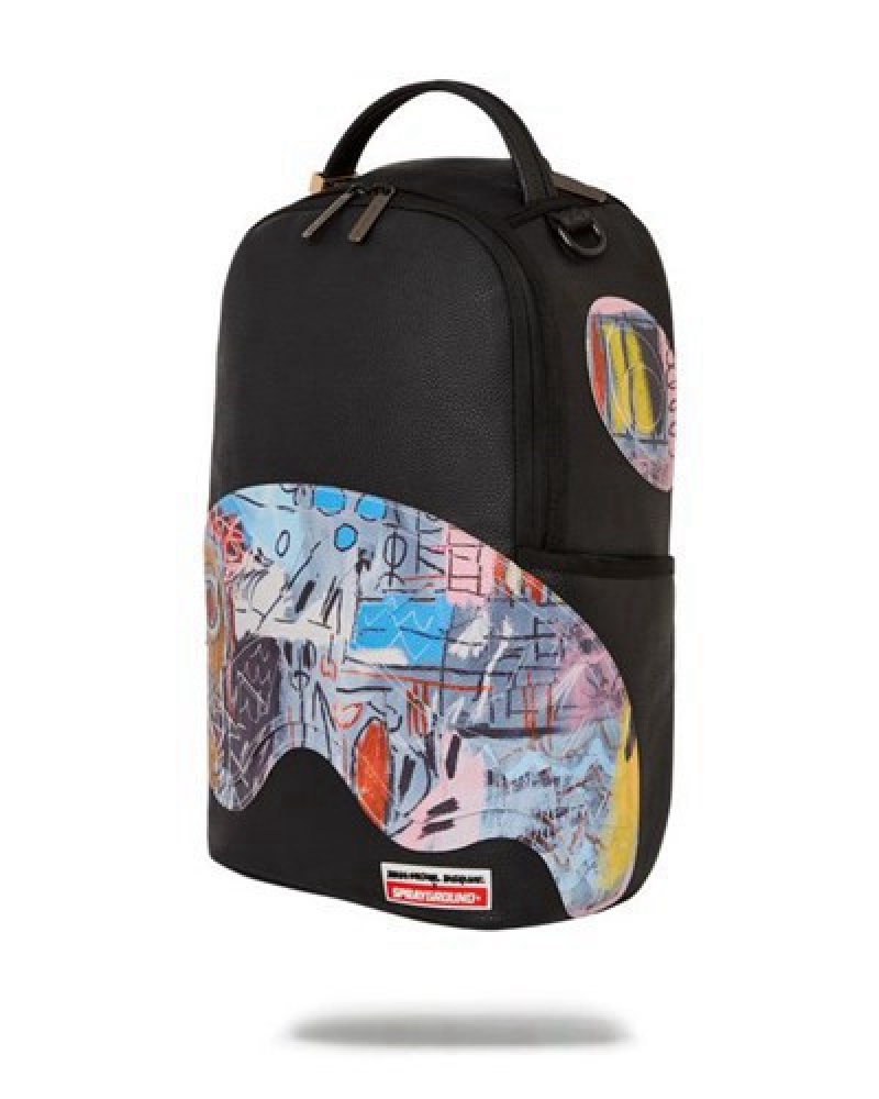 Black Sprayground Official Basquiat Untitled 1982 (Dlxv) Backpacks | 53012-RKIY