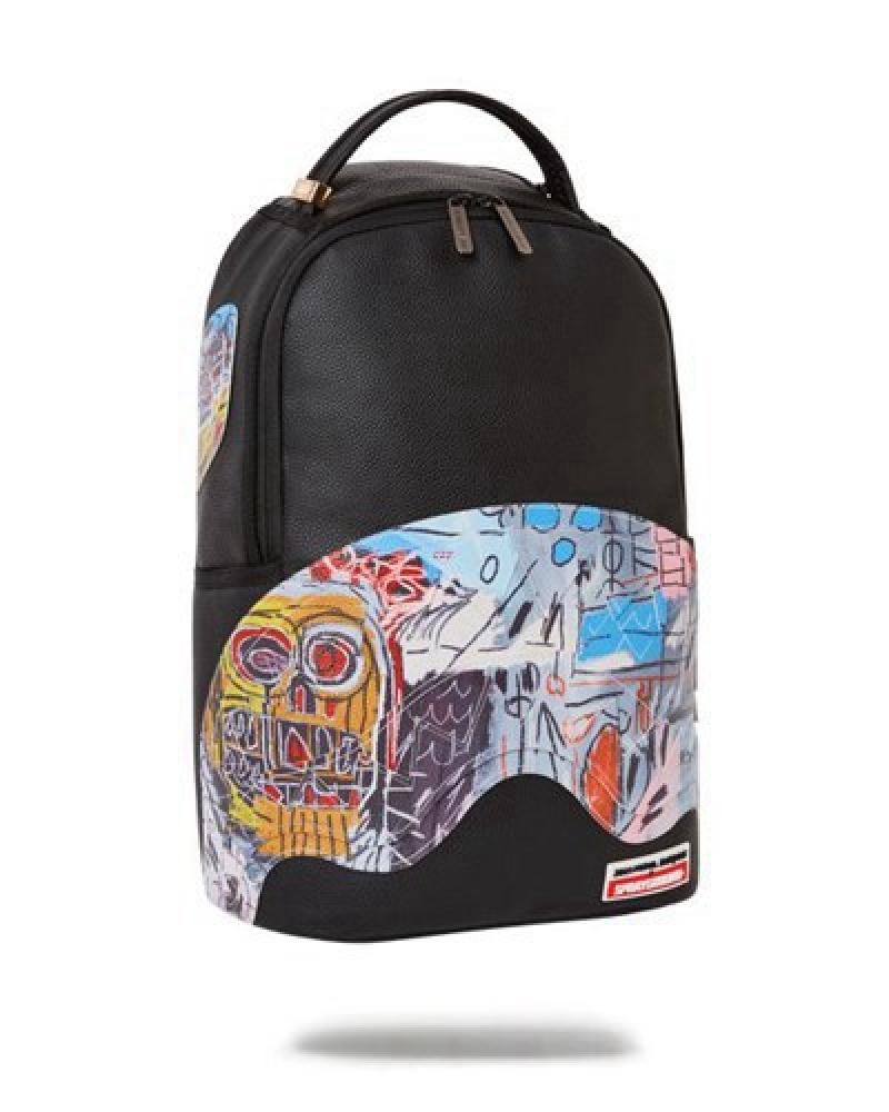 Black Sprayground Official Basquiat Untitled 1982 (Dlxv) Backpacks | 53012-RKIY