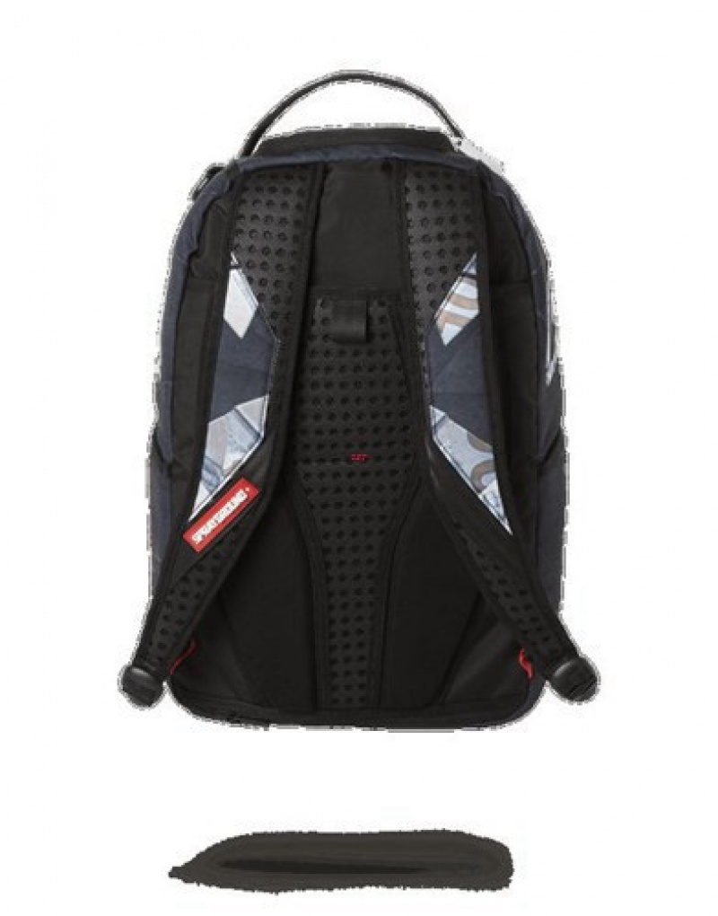 Black Sprayground Origami Shark (One Of One) Backpacks | 49762-YACJ