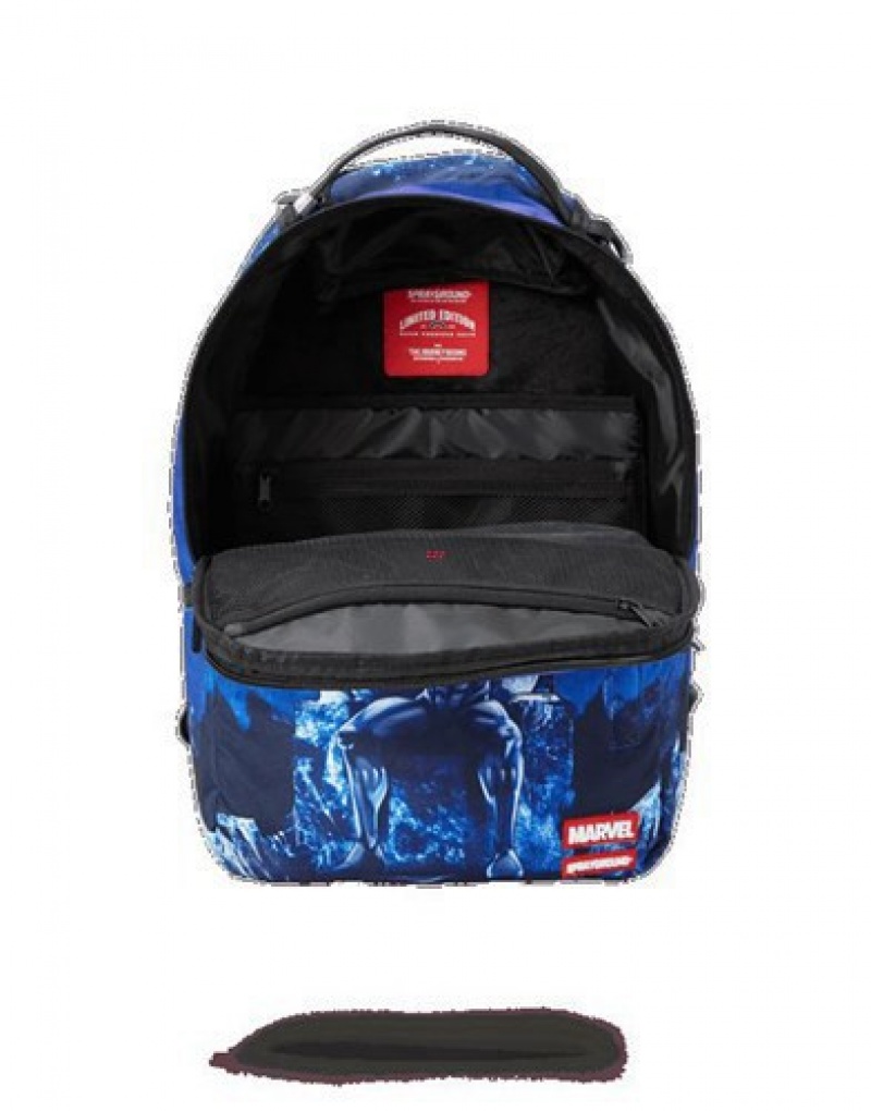 Black Sprayground Panther Wakanda Forever Backpacks | 29154-EYXJ