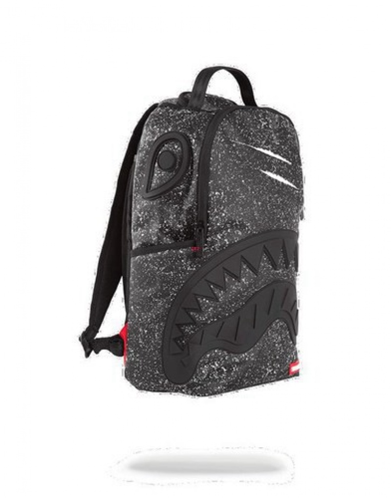 Black Sprayground Party Shark Backpacks | 32897-RQGZ