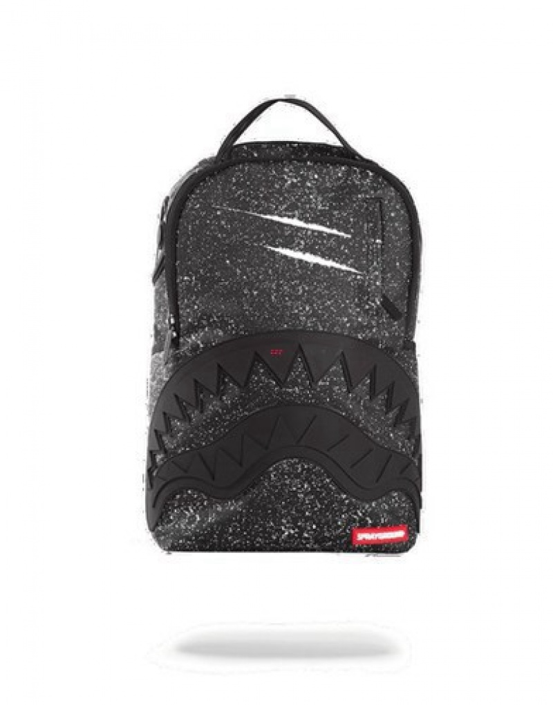 Black Sprayground Party Shark Backpacks | 32897-RQGZ