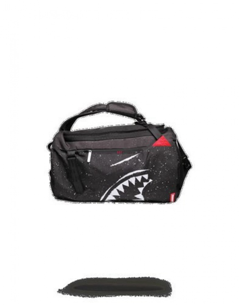 Black Sprayground Party Shark Duffpack Backpacks | 98152-OKMT