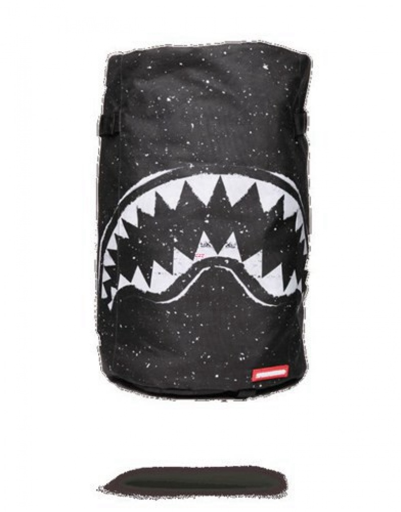 Black Sprayground Party Shark Duffpack Backpacks | 98152-OKMT