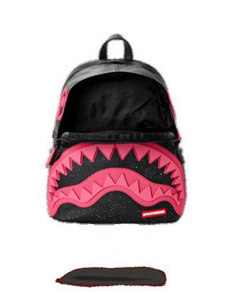 Black Sprayground Party Shark Savage Backpacks | 80526-ZDFS