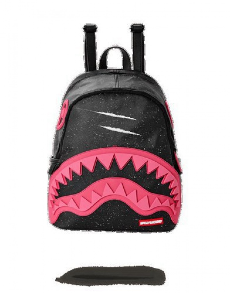 Black Sprayground Party Shark Savage Backpacks | 80526-ZDFS