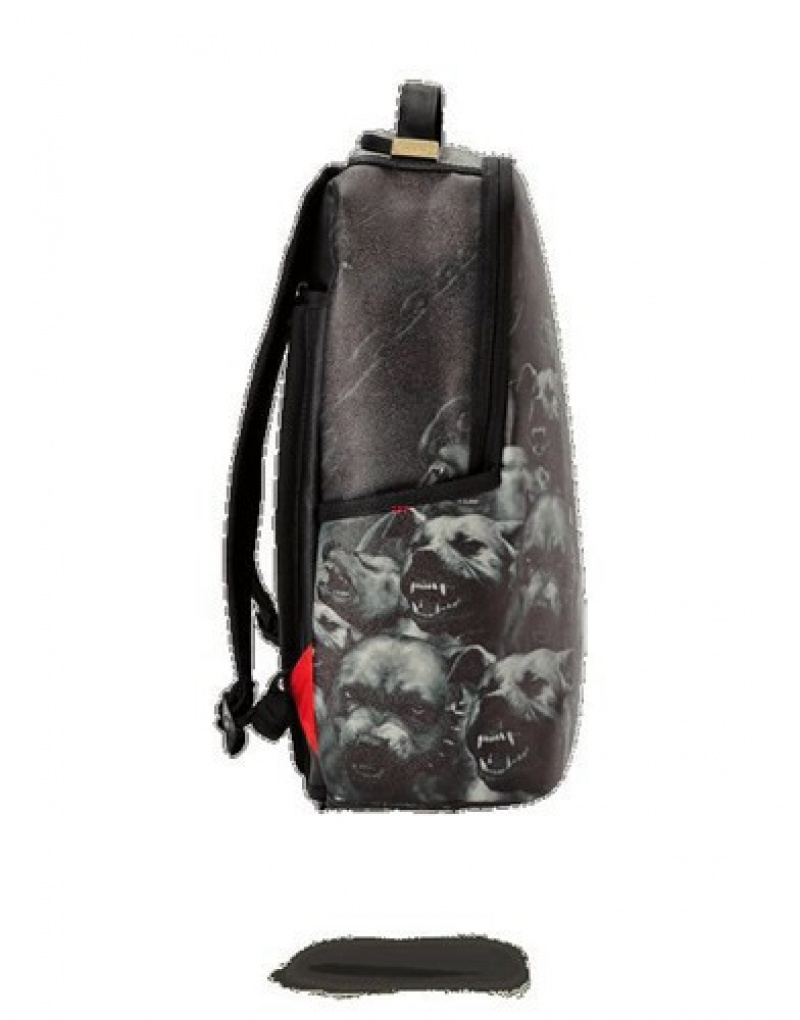 Black Sprayground Pitbulls Backpacks | 05297-TYCU