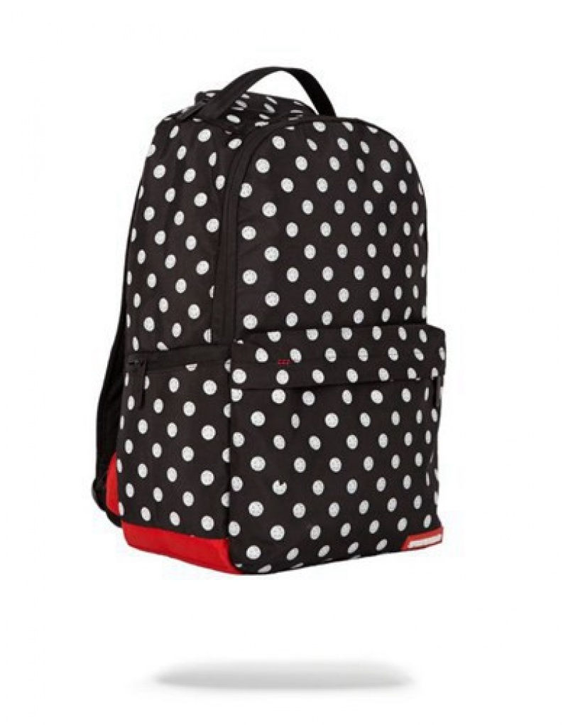 Black Sprayground Polka Diamonds Backpacks | 01749-EKIG