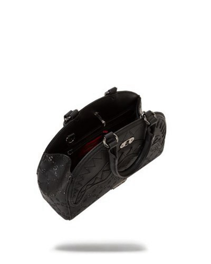 Black Sprayground Pri M Superjet Shark Handbag | 71943-MIKU