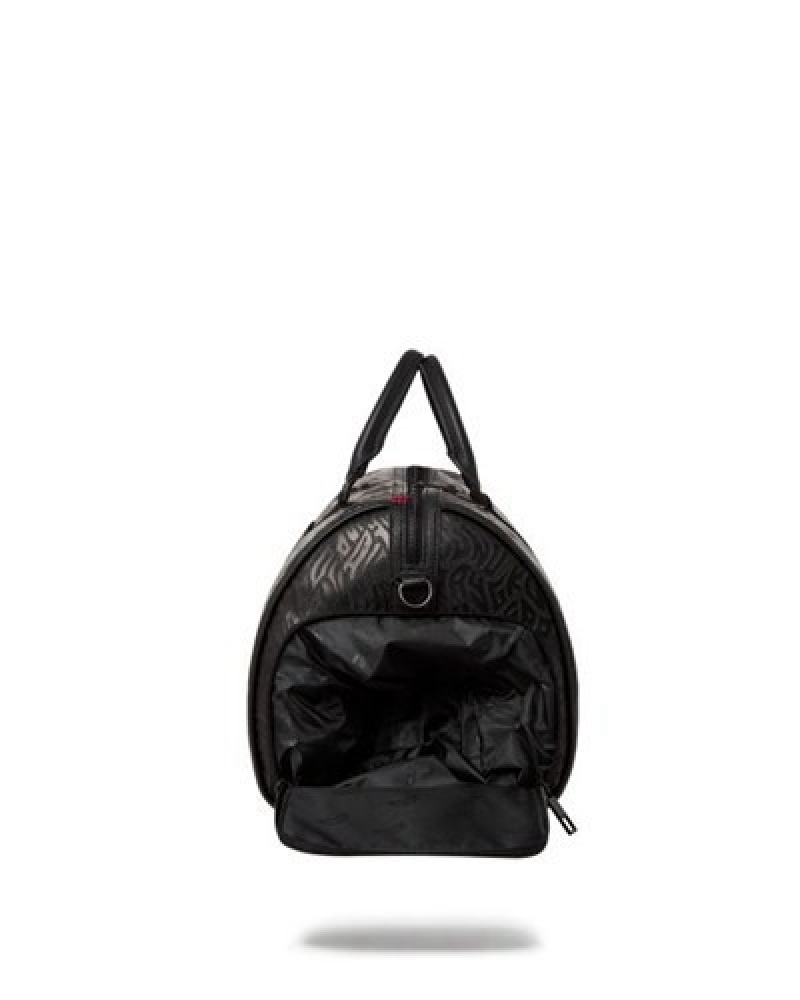 Black Sprayground Private Jet Duffle Bags | 61987-AWGM