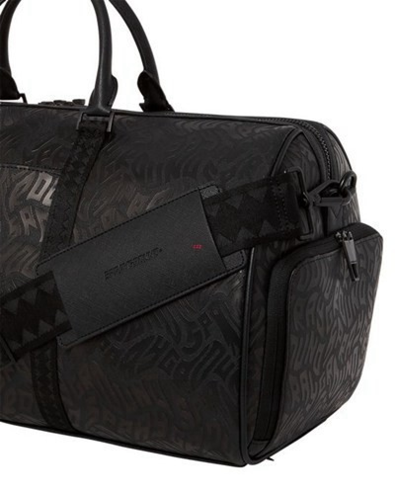 Black Sprayground Private Jet Duffle Bags | 61987-AWGM