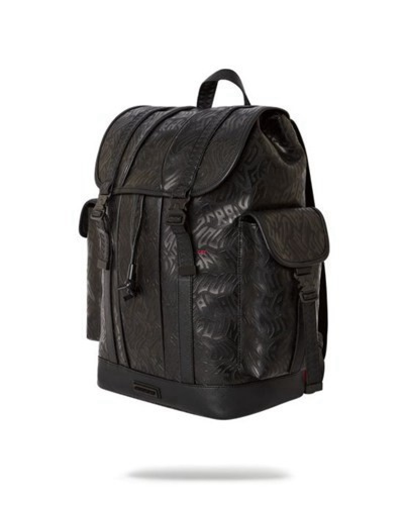 Black Sprayground Private Jet Monte Carlo Backpacks | 89674-LNBG