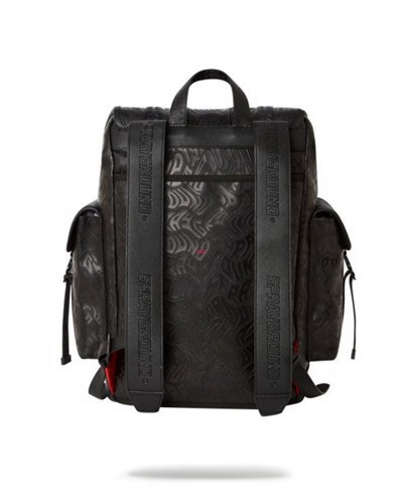 Black Sprayground Private Jet Monte Carlo Backpacks | 89674-LNBG