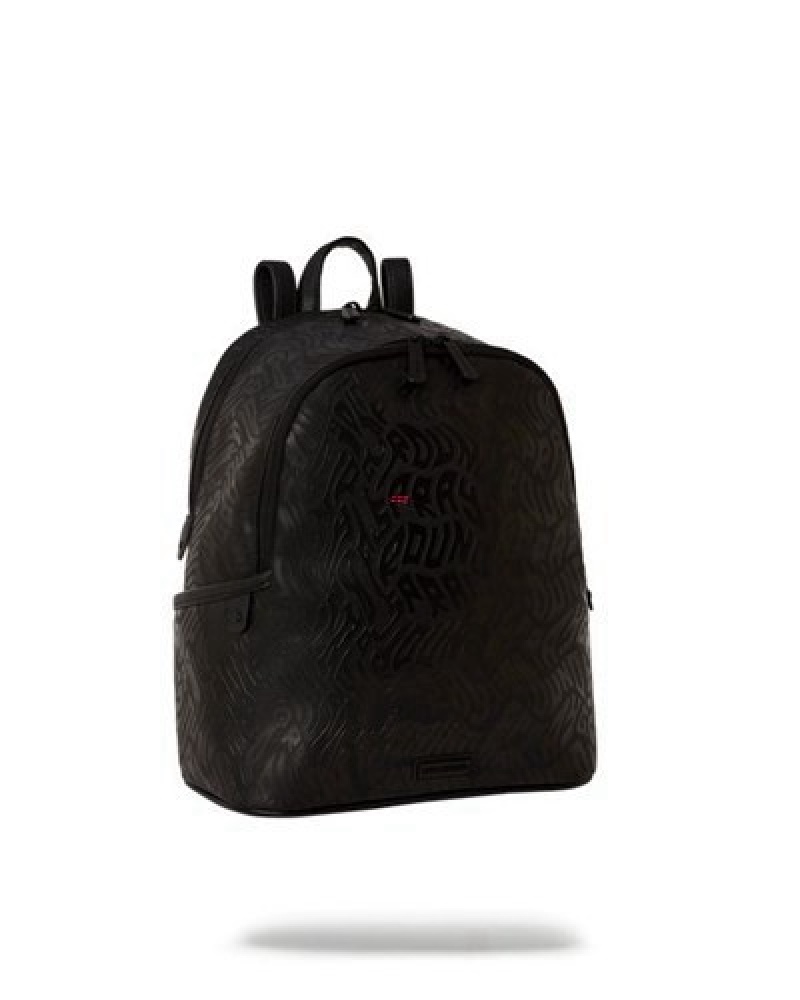 Black Sprayground Private Jet Savage Backpacks | 63852-KYZG