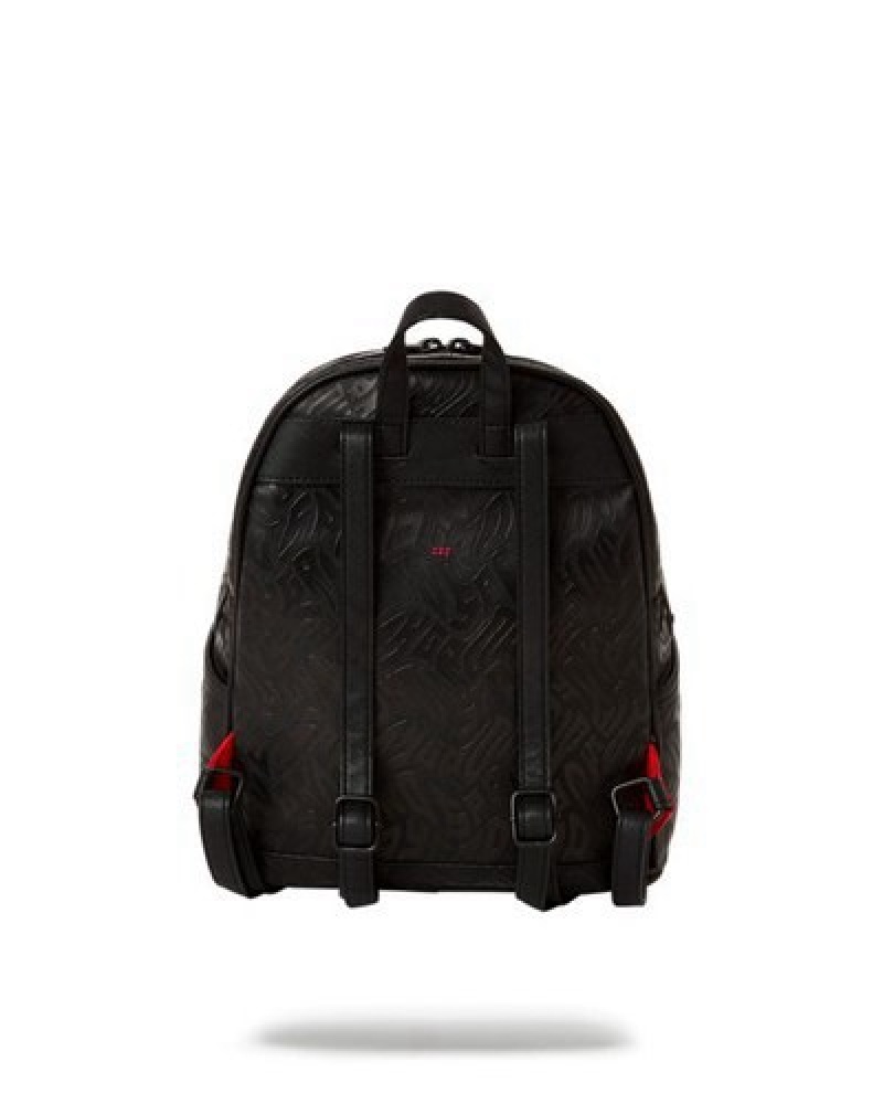 Black Sprayground Private Jet Savage Backpacks | 63852-KYZG