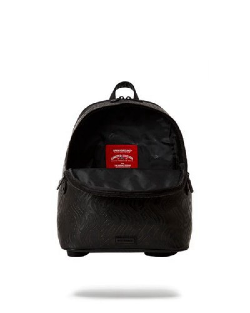 Black Sprayground Private Jet Savage Backpacks | 63852-KYZG