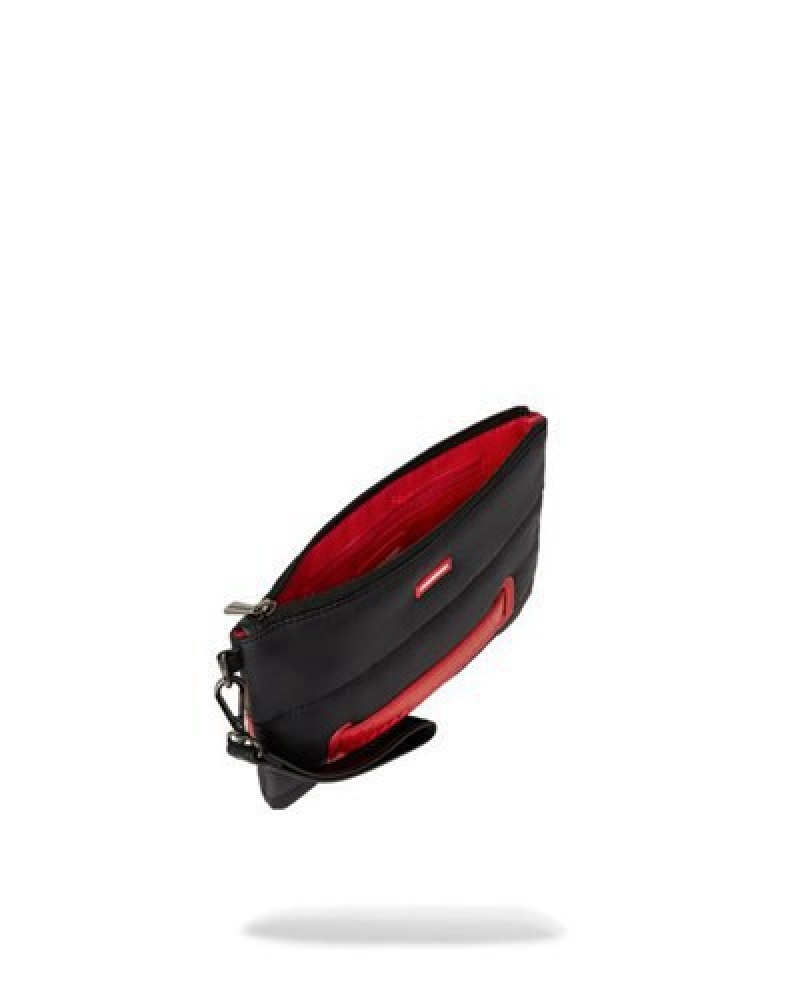 Black Sprayground Puffer Shark Vail Flex Crossover Clutch Bag | 71925-XPUV