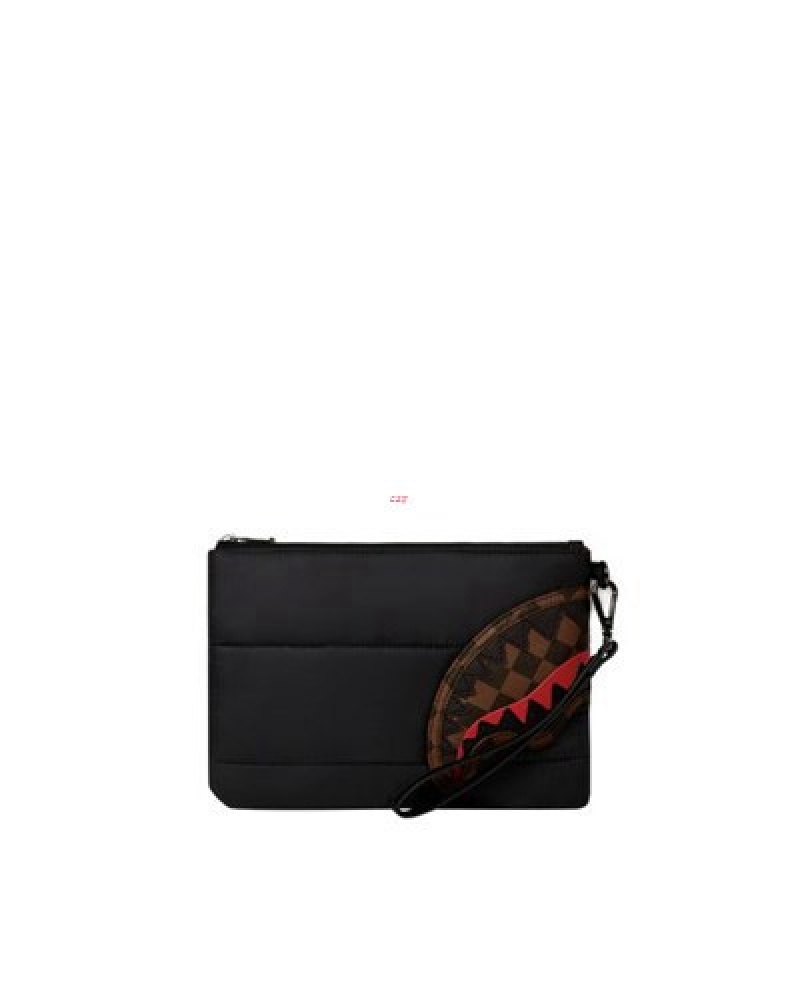 Black Sprayground Puffer Shark Vail Flex Crossover Clutch Bag | 71925-XPUV