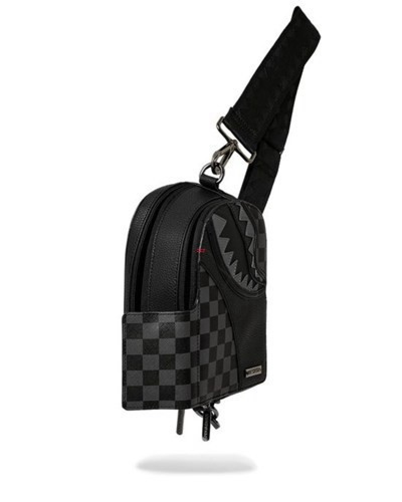 Black Sprayground Raceway Shadow Phantom Crossbody Bags | 92864-QGVF