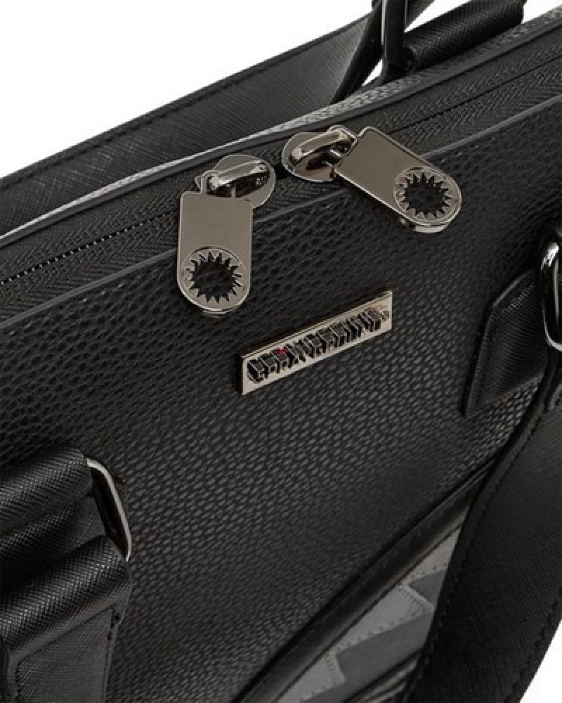 Black Sprayground Raceway Shadow Phantom Attaché Briefcase | 80574-JXKI