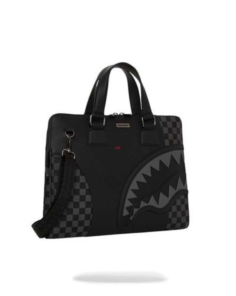 Black Sprayground Raceway Shadow Phantom Attaché Briefcase | 80574-JXKI