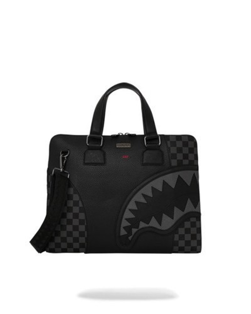 Black Sprayground Raceway Shadow Phantom Attaché Briefcase | 80574-JXKI