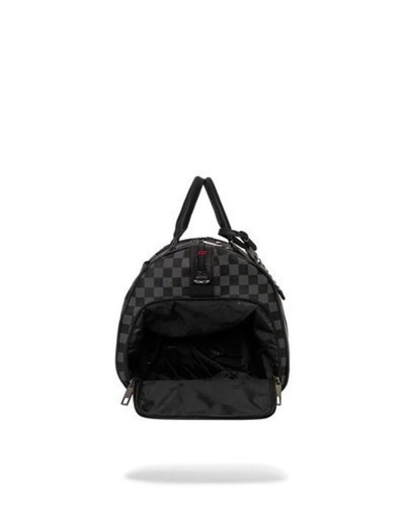 Black Sprayground Raceway Shadow Phantom Large Duffle Bags | 60873-IPAC