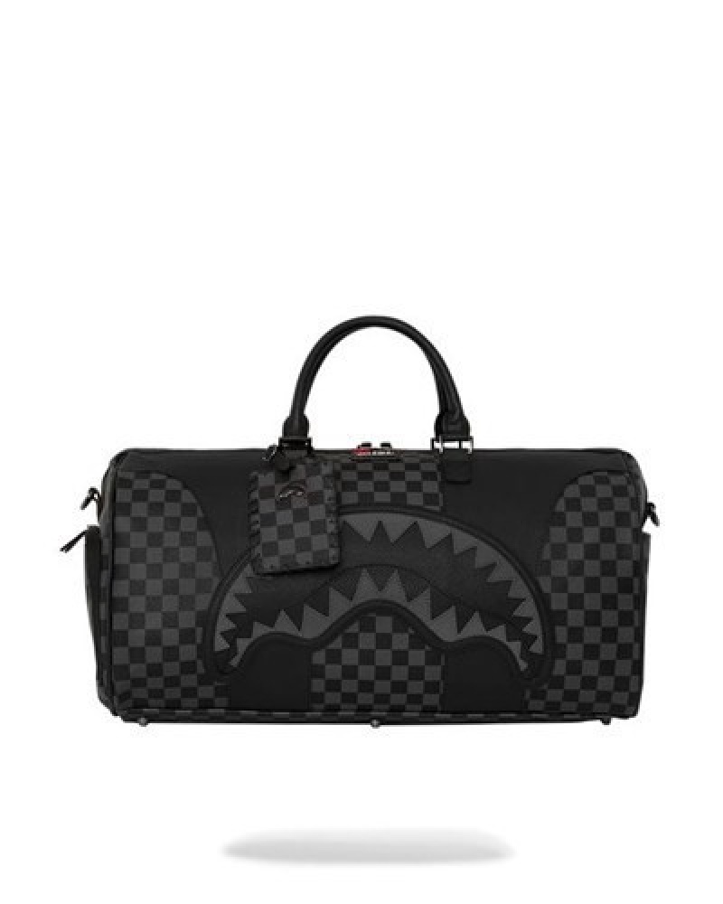 Black Sprayground Raceway Shadow Phantom Large Duffle Bags | 60873-IPAC