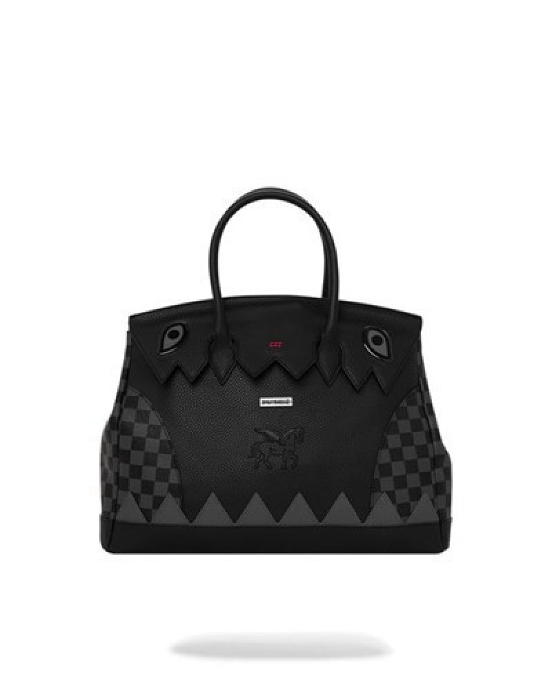 Black Sprayground Raceway Shadow Phantom Spurkin Handbag | 05736-SKGW