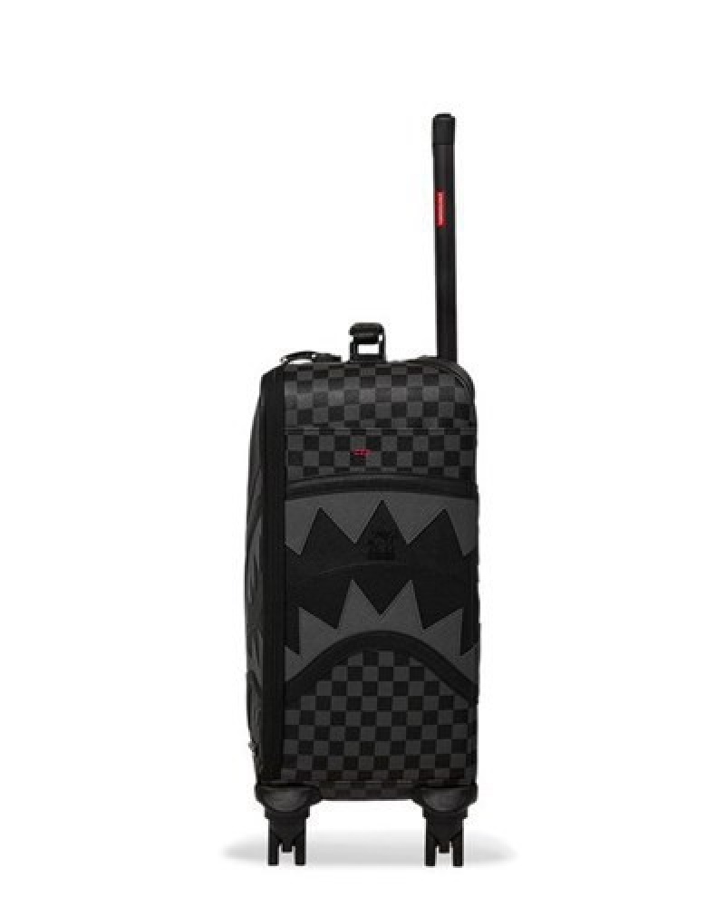 Black Sprayground Raceway Shadow Phantom Jetsetter Carry-on Luggage | 01537-PORC