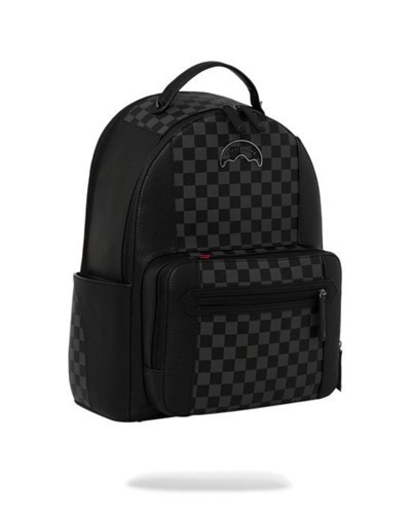 Black Sprayground Raceway Shadow Phantom Cargo Backpacks | 84369-LBNZ