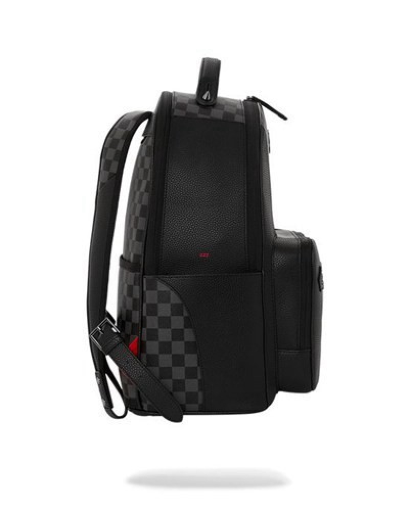 Black Sprayground Raceway Shadow Phantom Cargo Backpacks | 84369-LBNZ