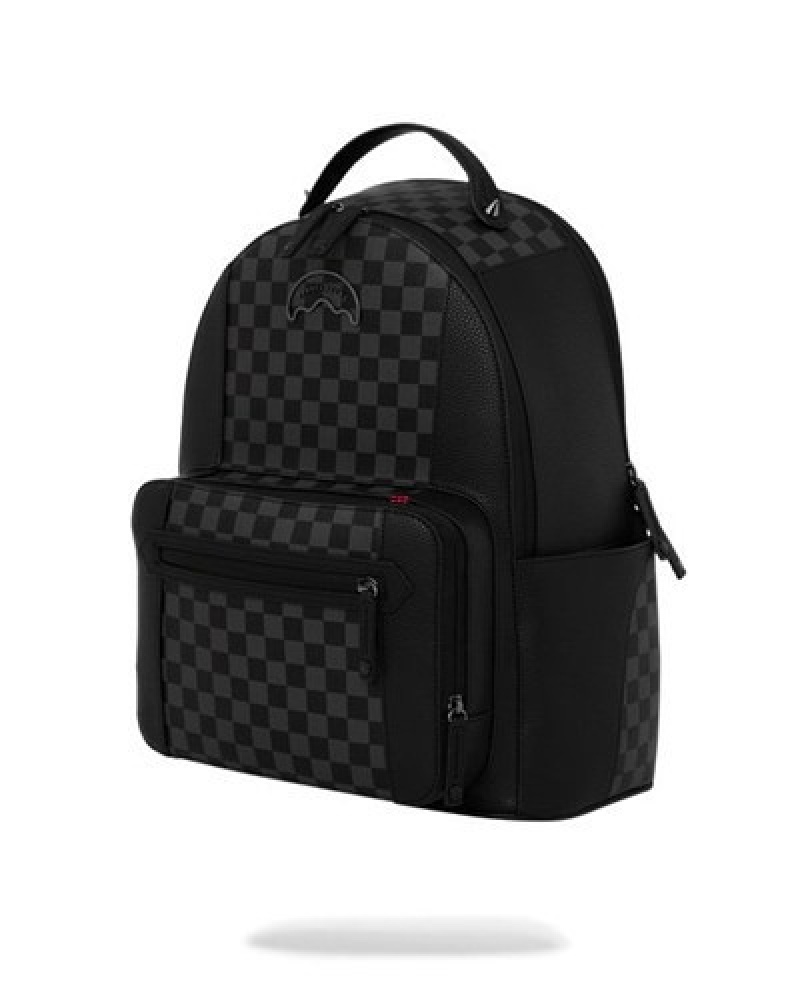 Black Sprayground Raceway Shadow Phantom Cargo Backpacks | 84369-LBNZ