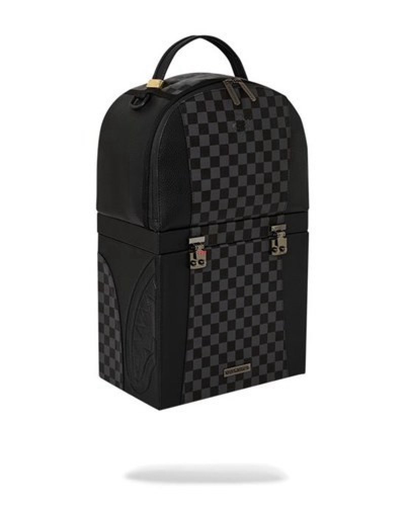 Black Sprayground Raceway Shadow Phantom Half Box (Dlxv) Backpacks | 26184-QPCK