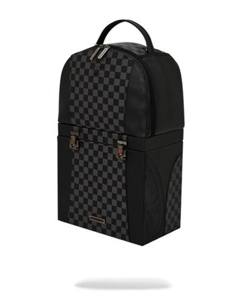 Black Sprayground Raceway Shadow Phantom Half Box (Dlxv) Backpacks | 26184-QPCK