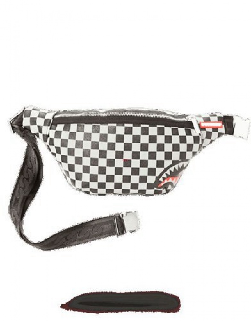 Black Sprayground Reflective Sharks In Paris Crossbody Bags | 29768-QMFS