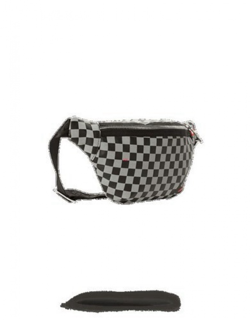 Black Sprayground Reflective Sharks In Paris Crossbody Bags | 29768-QMFS