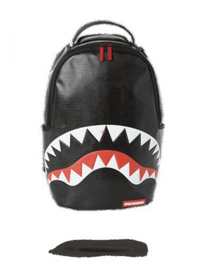 Black Sprayground Reptile Shark (One Of One) Backpacks | 59173-WOMD