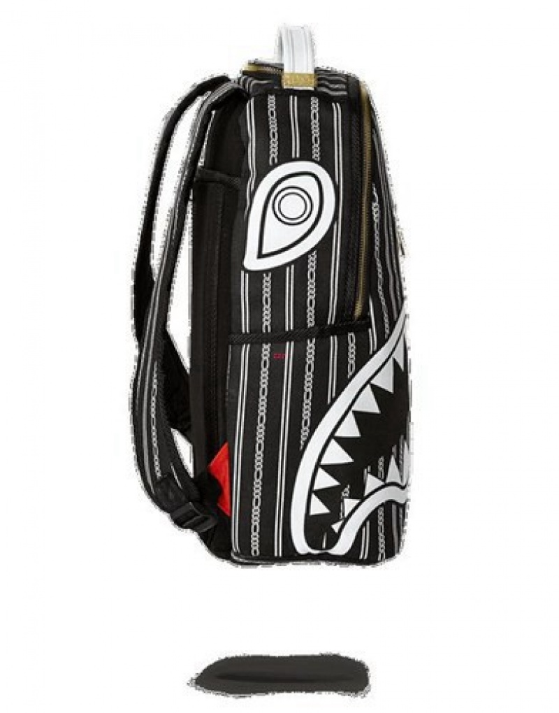 Black Sprayground Reverse Sharks In Paris Backpacks | 31248-HFKU