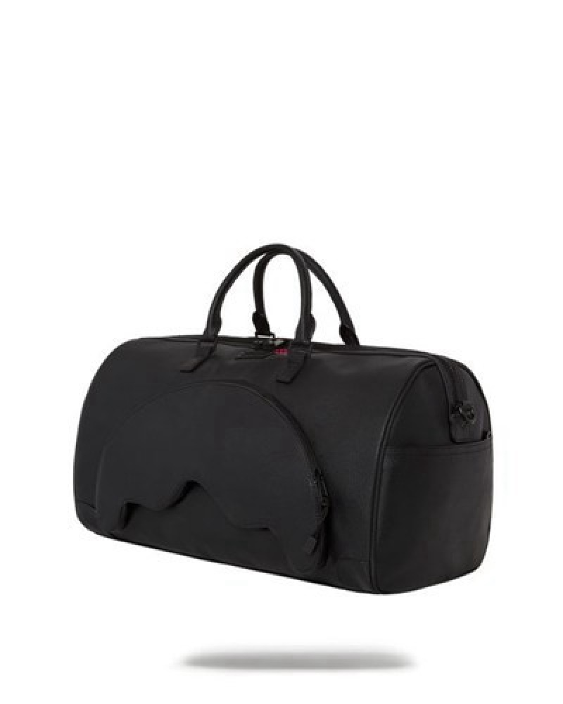 Black Sprayground Rich Rover Cargo Shark Duffle Bags | 29708-CSTI