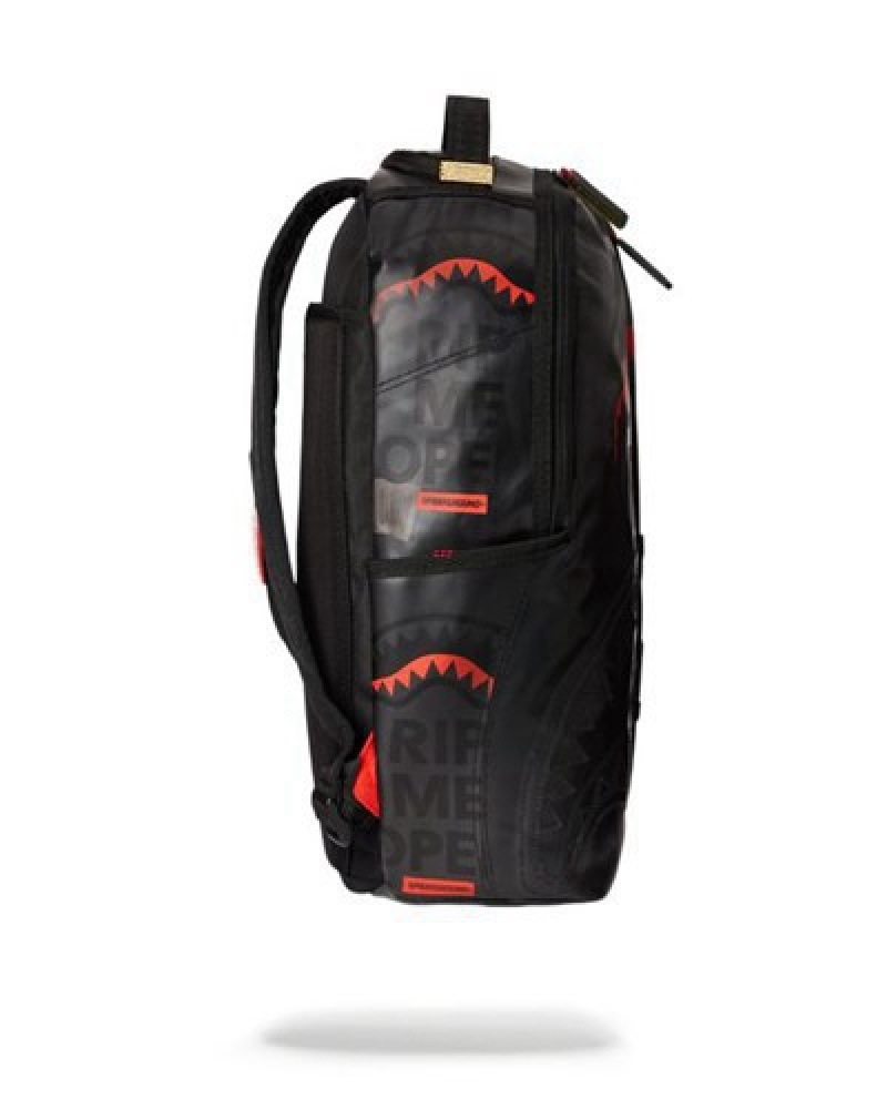 Black Sprayground Rip Me Open (Frosted Transparent) Backpacks | 26810-VDSE