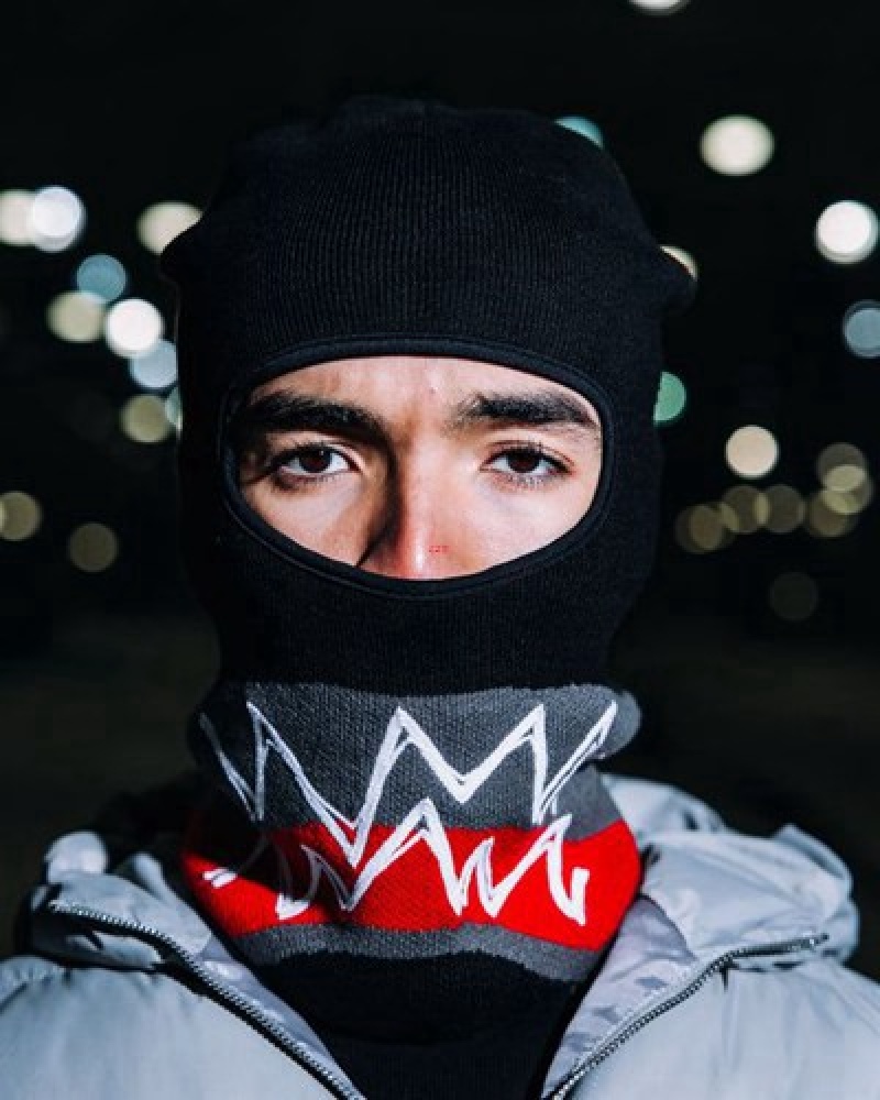 Black Sprayground Sewn Shut Ski Masks | 83612-QIZO