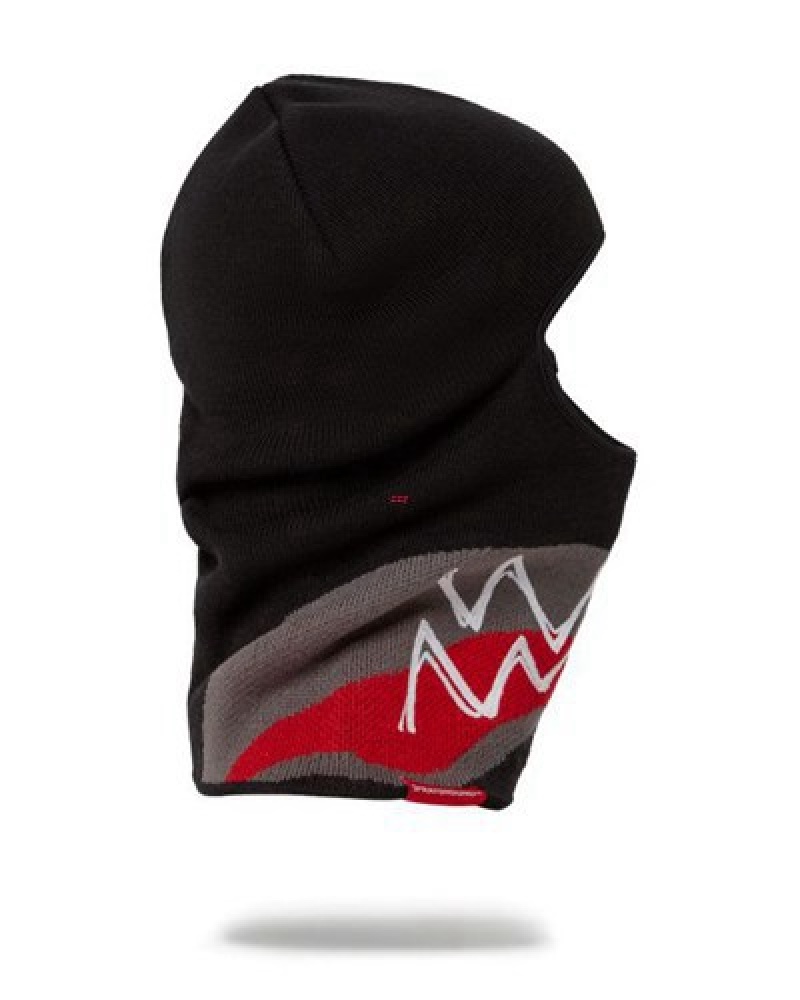 Black Sprayground Sewn Shut Ski Masks | 83612-QIZO