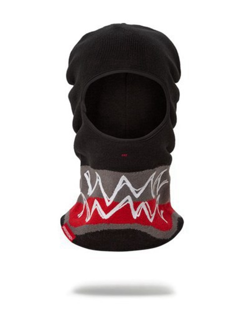 Black Sprayground Sewn Shut Ski Masks | 83612-QIZO