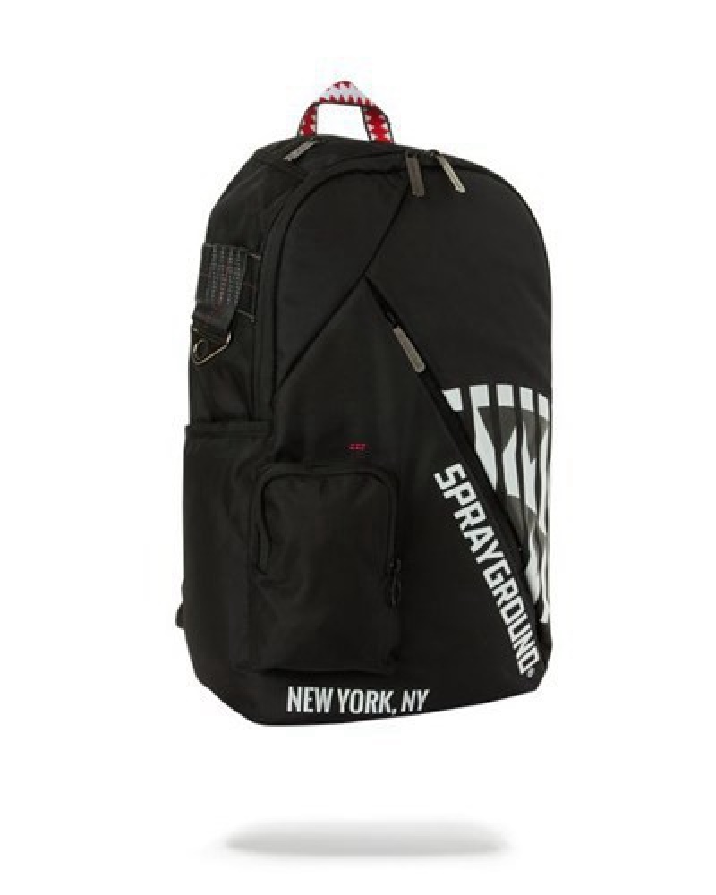 Black Sprayground Shadow Shark Backpacks | 70125-BCZA