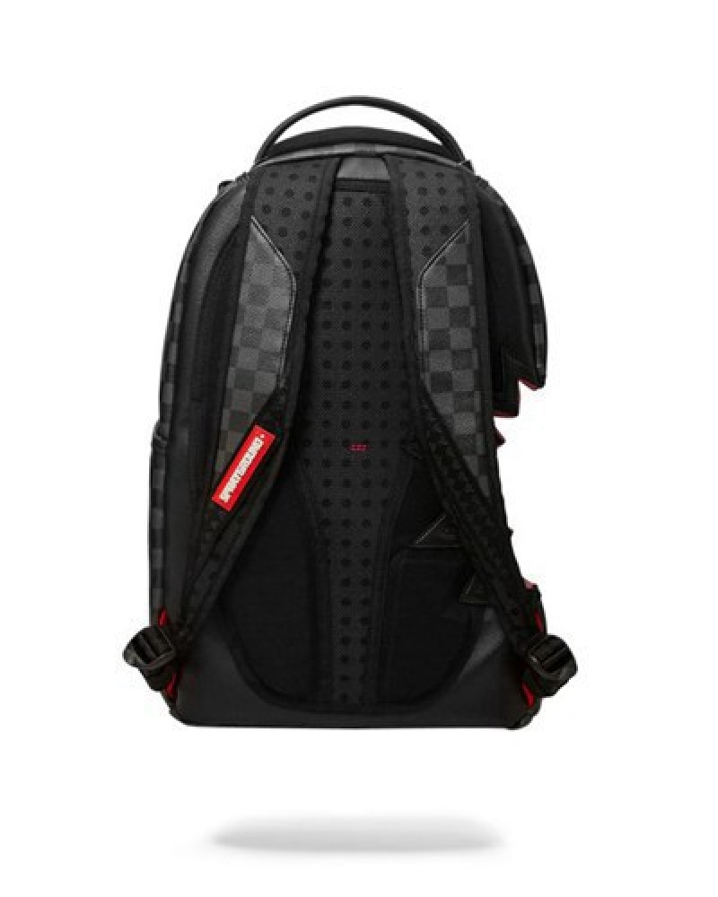 Black Sprayground Shark Bite Sharks In Paris Gray (Dlxv) Backpacks | 96257-PLJC