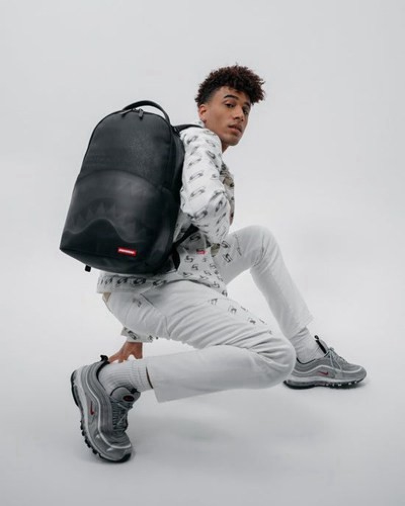 Black Sprayground Shark Central (Dlxv) Backpacks | 86709-YHRX