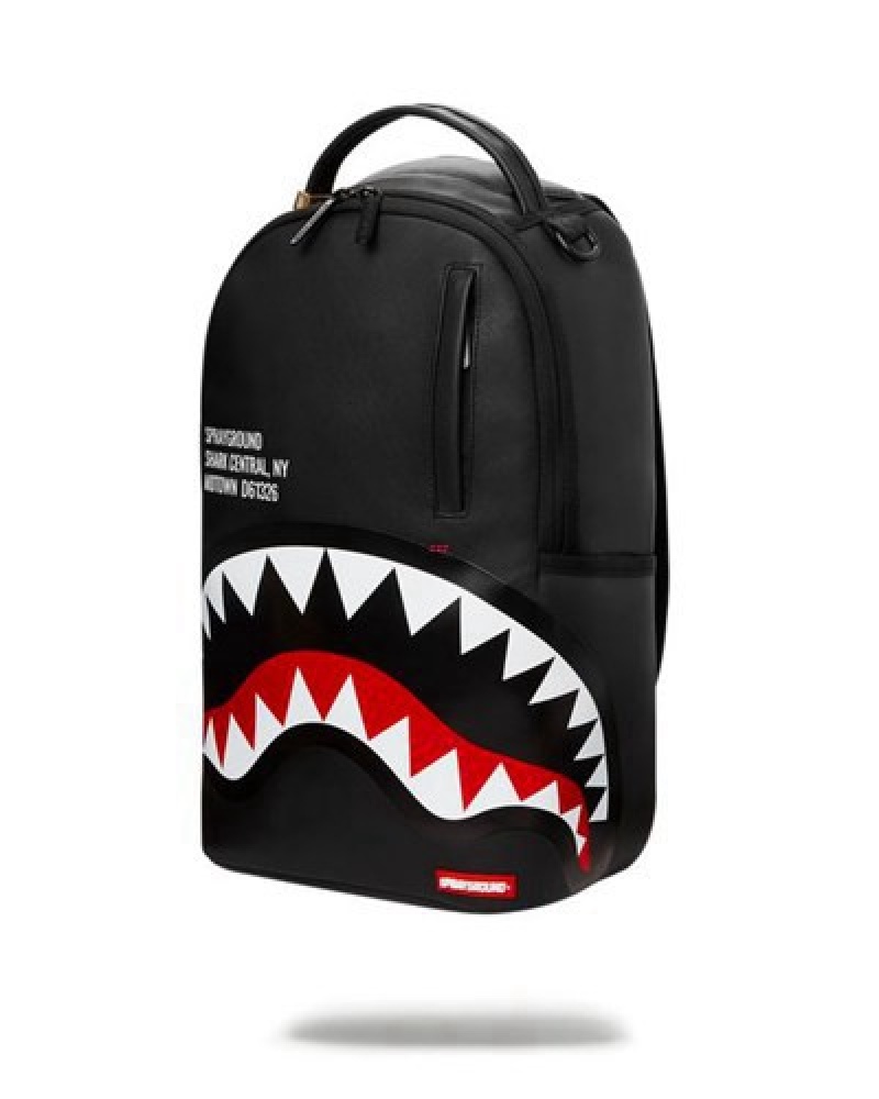 Black Sprayground Shark Central (Dlxv) Backpacks | 40218-TQJM