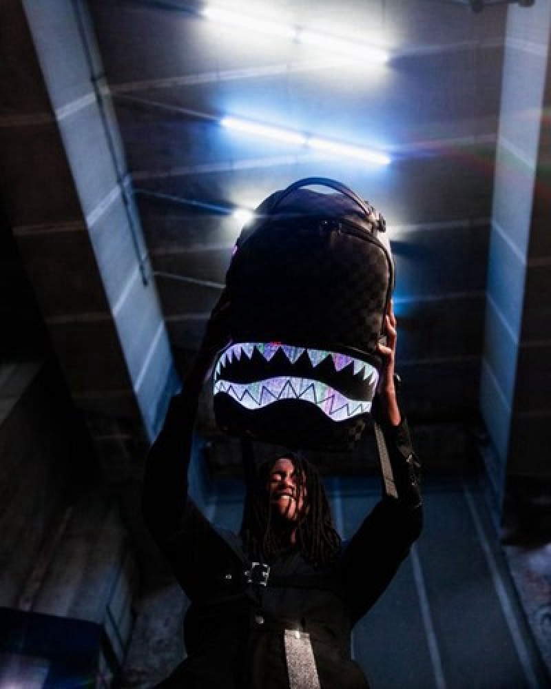 Black Sprayground Shark Optics - The Light Show Backpacks | 94386-NPLG